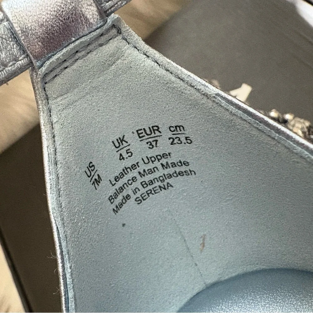 Naturalizer Serena Blue Metallic Strappy Wedge Sandal Y2k